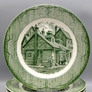 Vintage The Old Curiosity Shop By Charles Dickens Royal USA Co Green China Plate